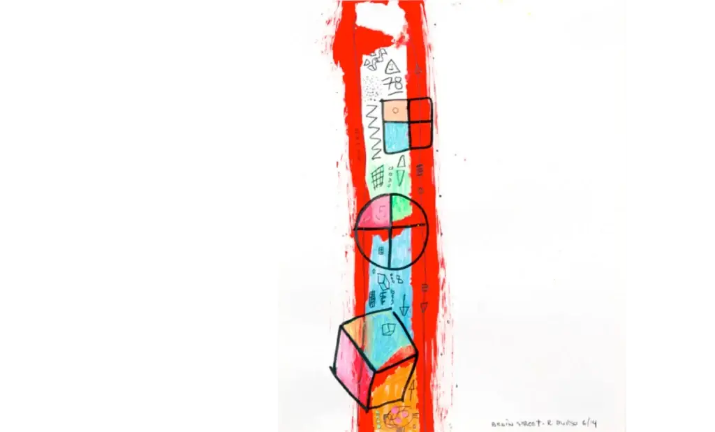 Brain Street (1), 2014, Acrylic, Ink, and Pencil on Paper, 11 x 14 inches