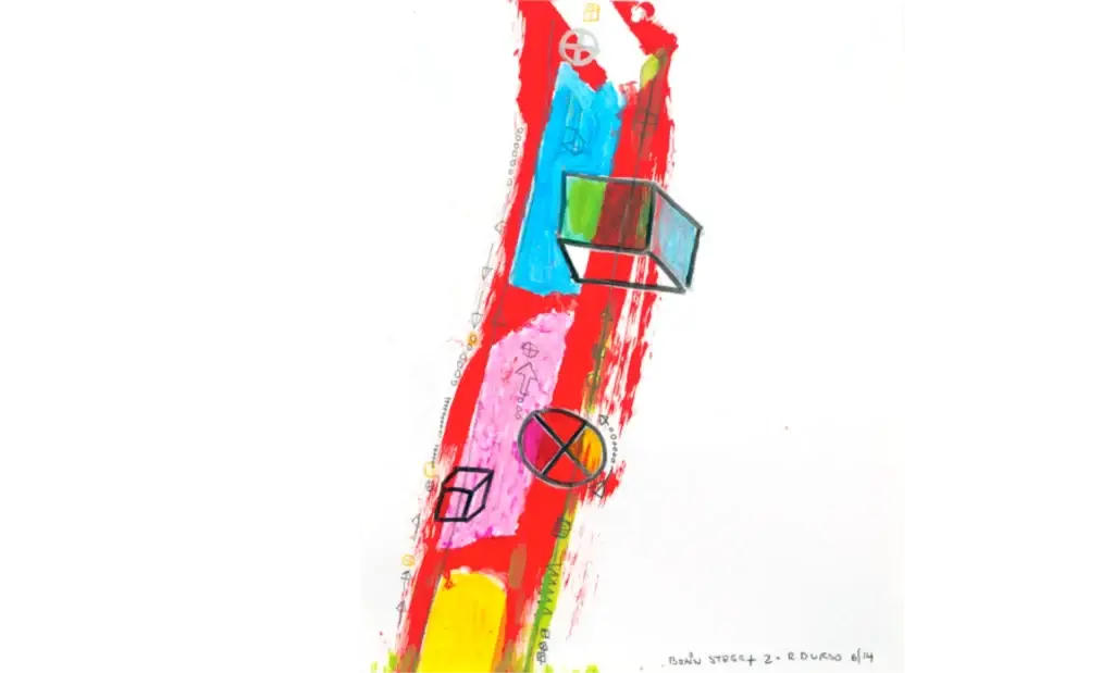 Brain Street (2), 2014, Acrylic, Ink, and Pencil on Paper, 11 x 14 inches
