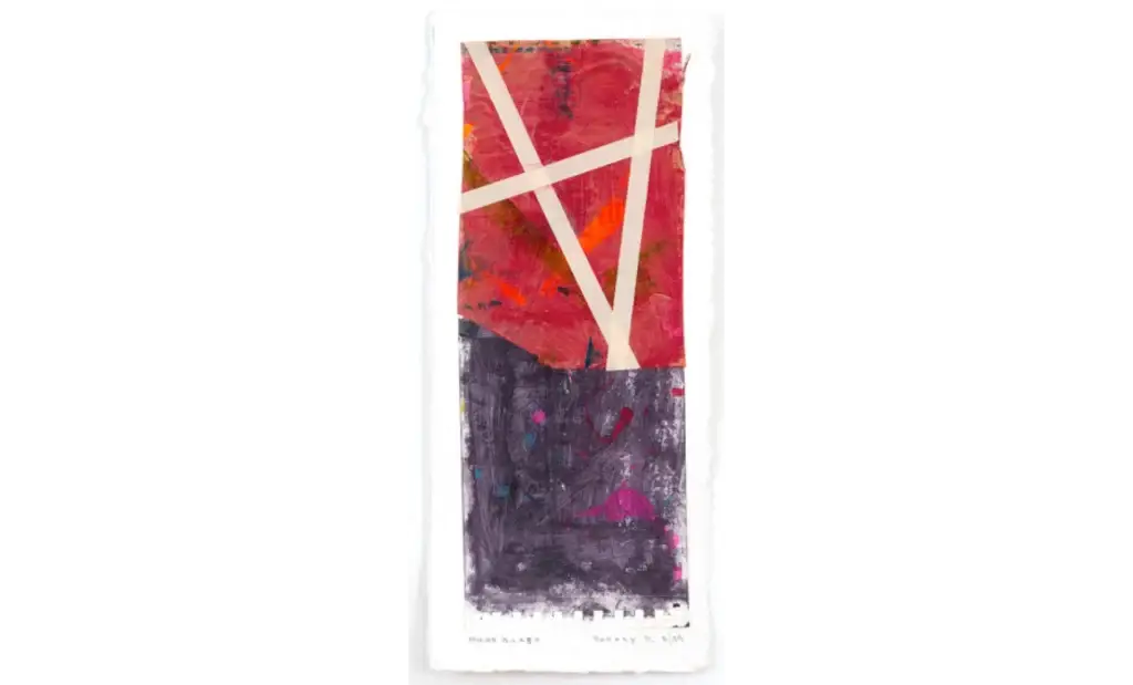 Micro Burst, 2009, Mixed Media and Monoprint on Paper, 7 x 16 inches