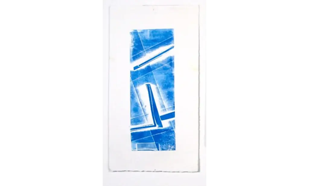 Untitled (Blue), 2009, Monoprint, 8 x 15 inches