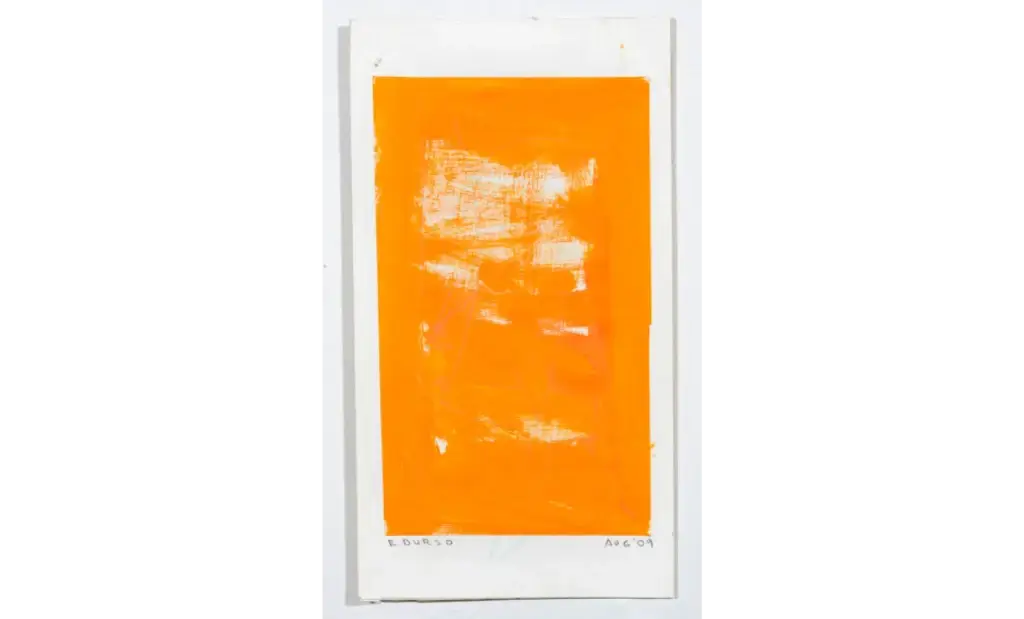 Untitled (Orange), 2009, Acrylic and Pencil on Paper, 5.5 x 10.5 inches