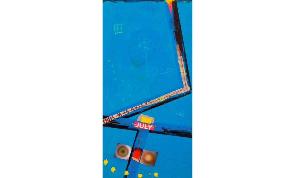 Untitled (A) 19, 2014, Acrylic and Mixed Media on Wood Panel, 12 x 24 inches