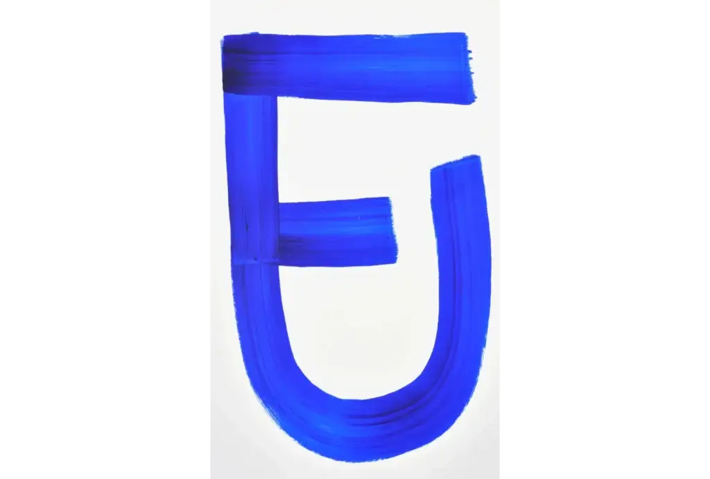 Signs and Symbols (Dark Blue) 6, 2016, Acrylic on Paper, 22 x 30 inches