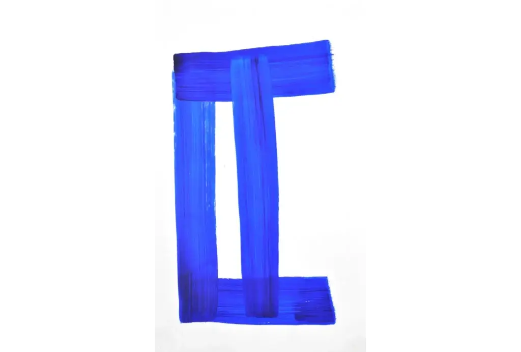 Signs and Symbols (Dark Blue) 7, 2016, Acrylic on Paper, 22 x 30 inches