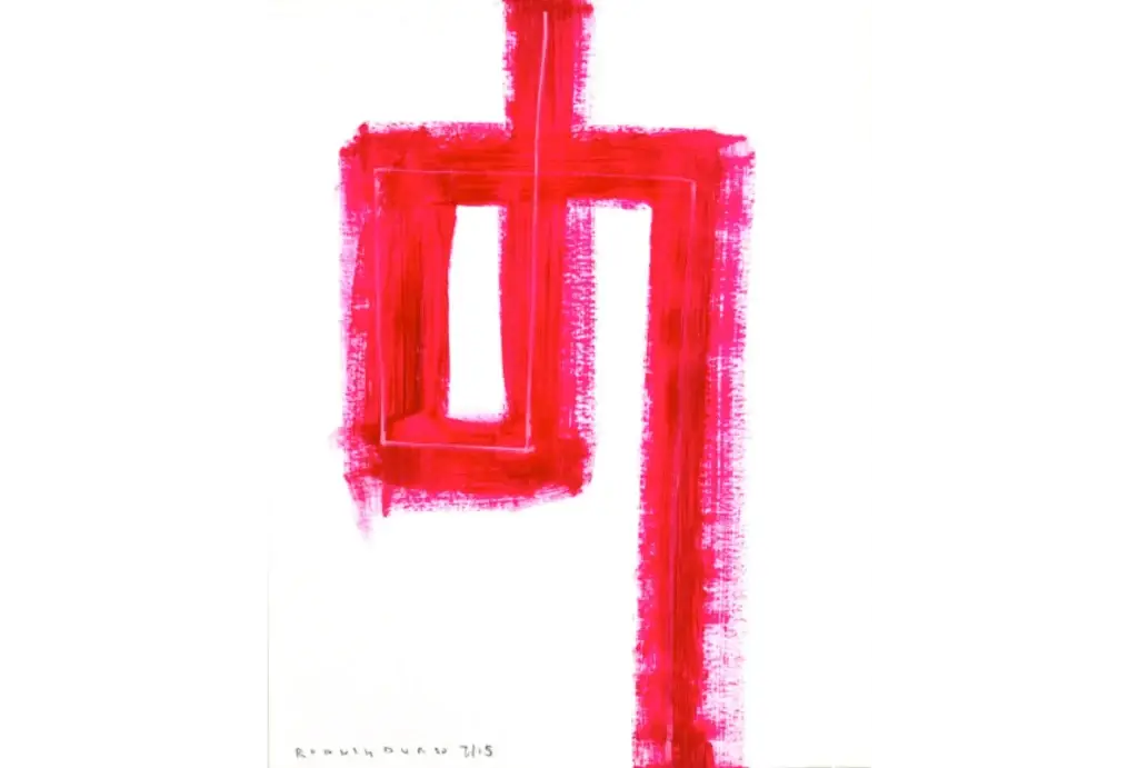 Signs and Symbols (Pink) 1, 2015, Acrylic on Paper, 11 x 14 inches