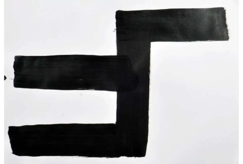Signs and Symbols (Rome - Black) 12, 2016, Acrylic on Paper, 16.5 x 11.5 inches