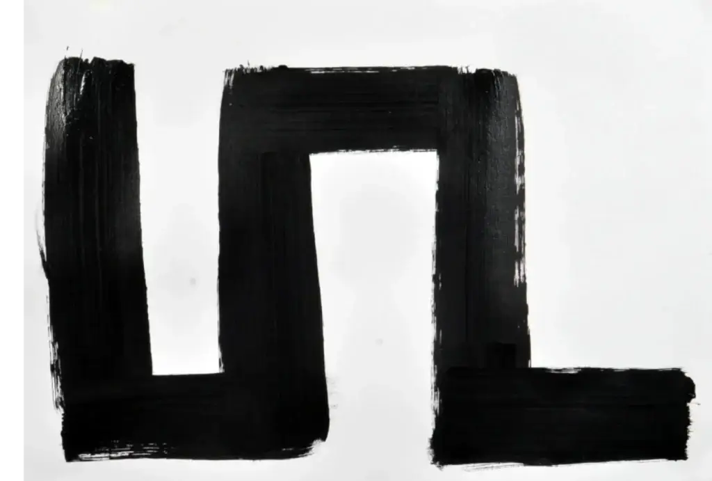 Signs and Symbols (Rome - Black) 9, 2016, Acrylic on Paper, 16.5 x 11.5 inches
