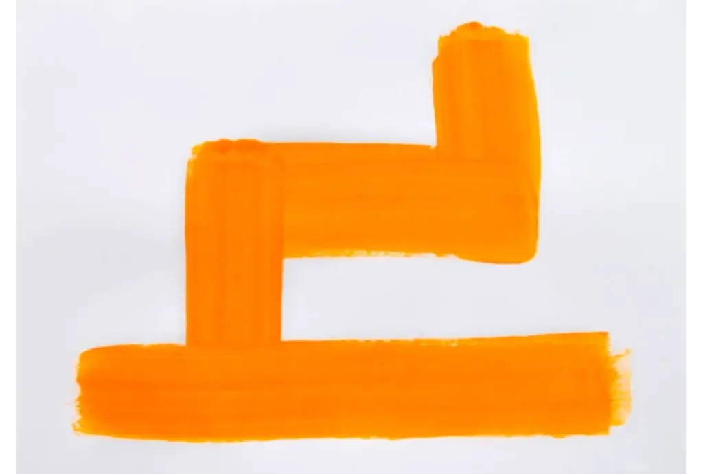 Signs and Symbols (Rome - Orange) 2, 2016, Acrylic on Paper, 16.5 x 11.5 inches