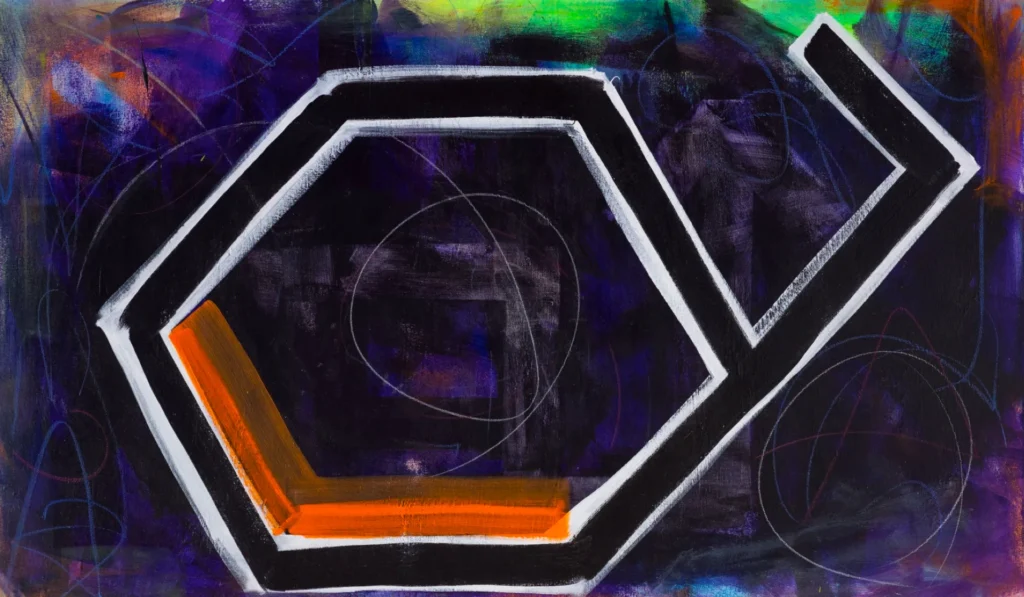 Turned Around and Round, 2019, Acrylic on Canvas, 36 x 60 inches