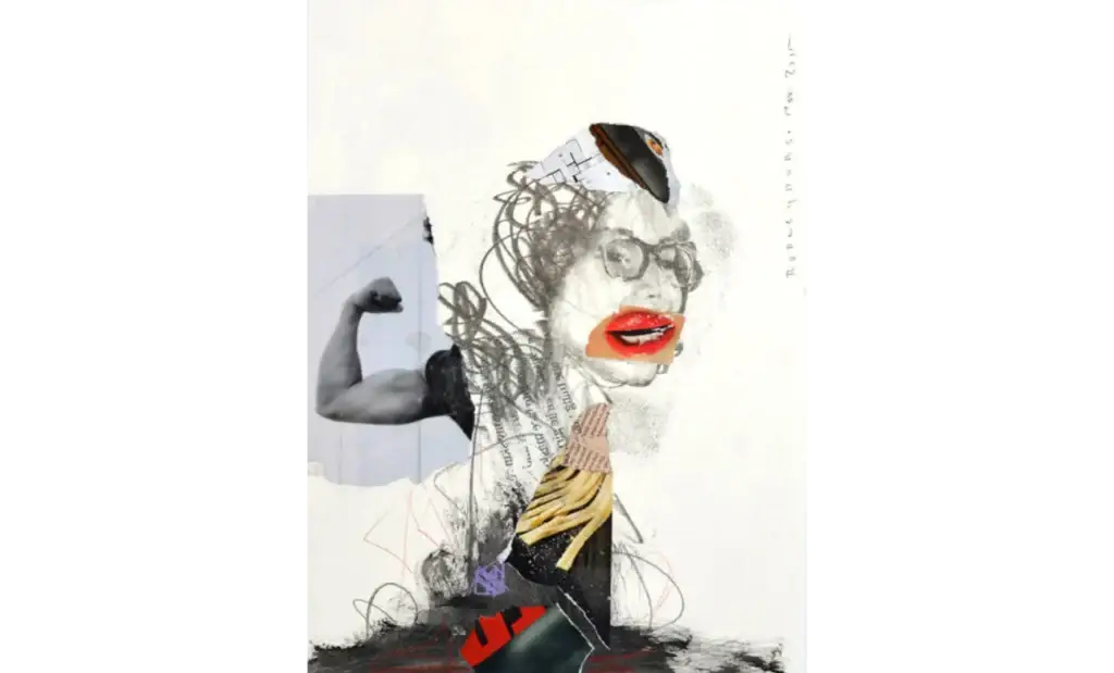 I'yam What I'yam, 2015, Mixed Media and Photo Transfer on Paper, 10.5 x 14.5 inches