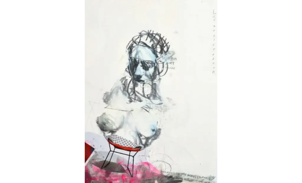 Just Above the Waist, 2015, Mixed Media and Photo Transfer on Paper, 10.5 x 14.5 inches
